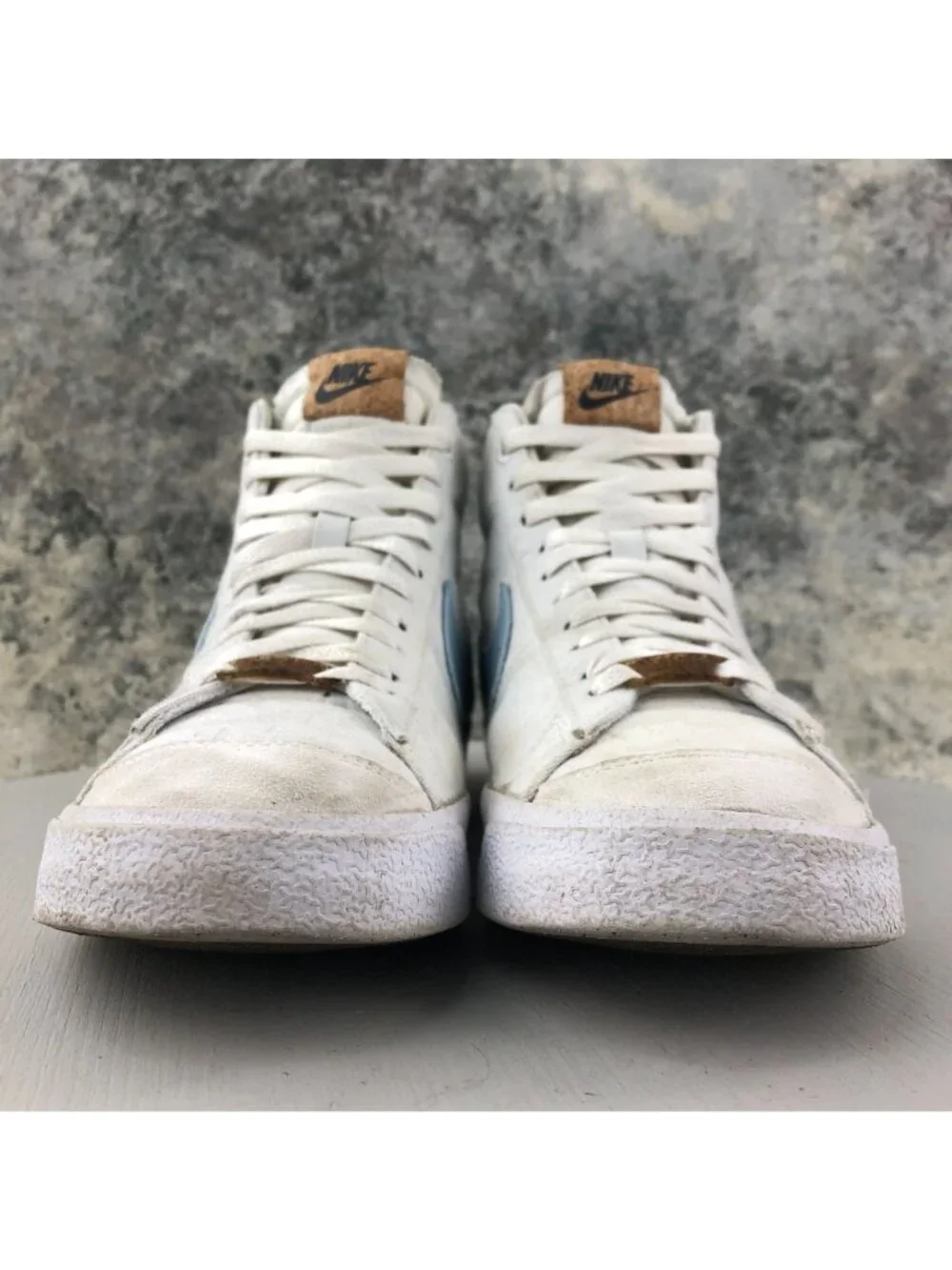 Nike Men's Size 8.5 Blazer Mid 77 White Indigo Blue Canvas Sneakers CI1166-100